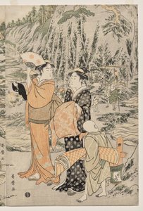 Fishing on the Chopping Board Rock at Enoshima by Kitagawa Utamaro