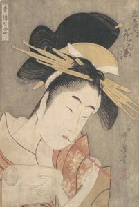 Hanamurasaki of the Tamaya, from the series Seven Komachi of the Pleasure Quarters, ca. 1790 by Kitagawa Utamaro