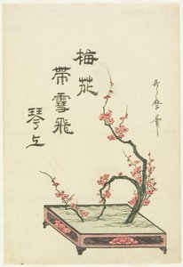 Ikebana Arrangement of a Plum Branch by Kitagawa Utamaro