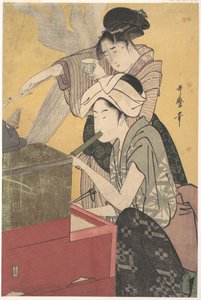 In the Kitchen by Kitagawa Utamaro