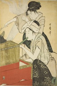 Kitchen Scene by Kitagawa Utamaro