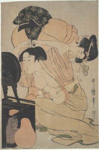 Mother with Nursing Baby and Attendant by Kitagawa Utamaro