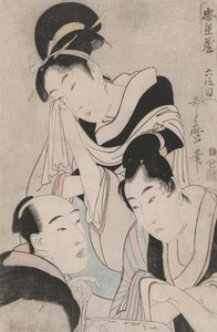 O-Karu, Kanpei and Hara Goemon: Forty-Seven Ronin Act VI by Kitagawa Utamaro