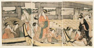On top and beneath Ryogoku Bridge by Kitagawa Utamaro