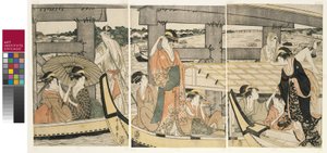 On top and beneath Ryogoku Bridge by Kitagawa Utamaro