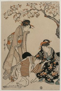 Parody of an Imperial Carriage Scene by Kitagawa Utamaro