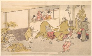 The Lion Dance by Kitagawa Utamaro