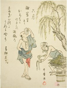 The Sixth Month, from an Untitled Series of Genre Scenes in the Twelve Months, with Kyoka Poems