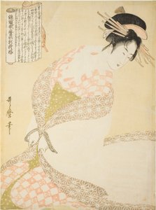 The White Coat, from the series "New Patterns of Brocade Woven in Utamaro Style"