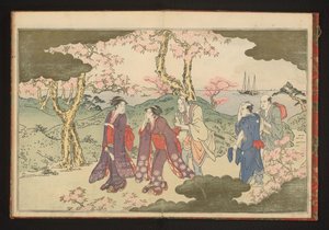 The Hills at Gotenyama, Edo, with a View of Edo Bay by Kitagawa Utamaro