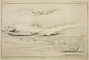 Towing a Barge in the Snow, from the album The Silver World by Kitagawa Utamaro
