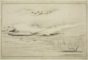 Towing a Barge in the Snow, from the album The Silver World by Kitagawa Utamaro