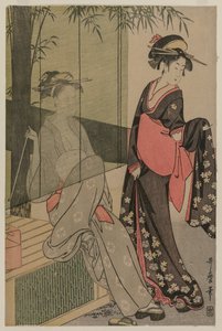 Two Women by a Bamboo Blind by Kitagawa Utamaro