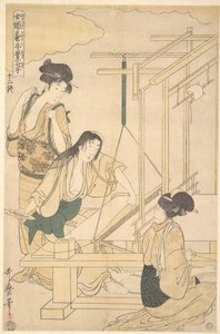 Women Weaving Silk Cloth by Kitagawa Utamaro