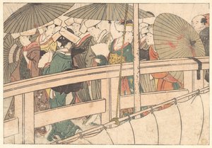 Women on a Bridge, from the illustrated book Flowers of the Four Seasons by Kitagawa Utamaro