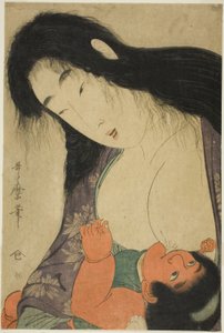 Yamauba Breast Feeding Kintaro by Kitagawa Utamaro
