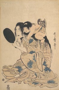 Yamauba Blackening Her Teeth and Kintoki by Kitagawa Utamaro