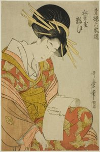 Yosooi of the Matsubaya, from the series Selections from Six Houses in Yoshiwara by Kitagawa Utamaro