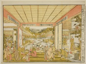 Act VII (Shichidanme), from the series "Perspective Pictures of the Storehouse of Loyal Retainers (Uki-e kanadehon Chushingura)" by Kitao Masayoshi