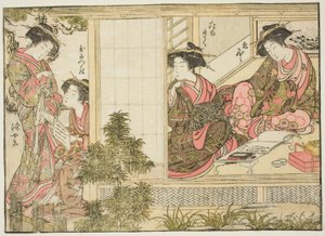 Courtesans of Oebuji, from the book Mirror of Beautiful Women of the Pleasure Quarters, vol. 2 by Kitao Shigemasa