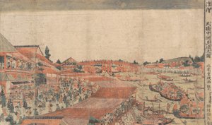 Landscape, Showing Water Festival with Lanterns by Kitao Shigemasa