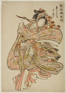 Viewing Maple Leaves (Momijigari), from the series "Dance Customs of Captivating Figures (Adesugata odori fuzoku)" by Kitao Shigemasa