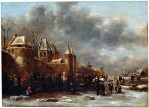 A Castle at the River Bank by Klaes Molenaer