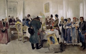 Auction of Serfs by Klavdiy Vasilievich Lebedev