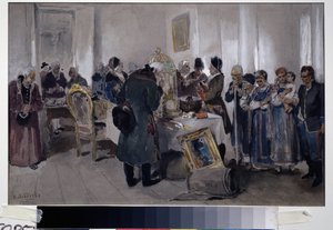 Auction Sale of Serfs by Klavdiy Vasilievich Lebedev