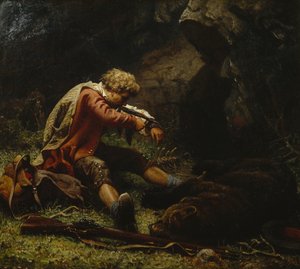 Wounded Bear Hunter by Knud Bergslien