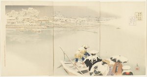 February: Matsuchiyanma Hill at Dusk in Snow by Kobayashi Kiyochika