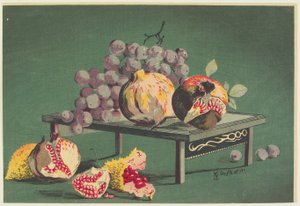 Pomegranates and Grapes by Kobayashi Kiyochika
