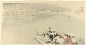 Second Month: Matsuchi Hill in Snow at Dusk, from the series 