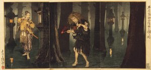 Taira no Tadamori Captures the Priest of Mido by Kobayashi Kiyochika