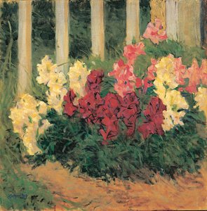 Flowers in Front of a Garden Fence by Koloman Moser