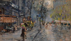A Street in Paris by Konstantin Alekseevich Korovin