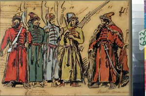 Costume Design for the Opera Khovanshchina by M. Musorgsky by Konstantin Alekseevich Korovin