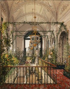 Interiors of the Winter Palace. The Small Winter Garden in the Apartments of Alexandra Fyodorovna by Konstantin Andreyevich Ukhtomsky