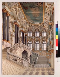 The Grand Staircase of the Winter Palace by Konstantin Andreyevich Ukhtomsky