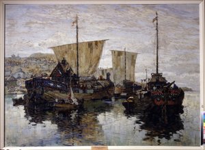 Boats. Novgorod the Great by Konstantin Ivanovich Gorbatov