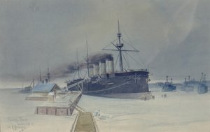 Armored Cruiser Rossia by Konstantin Vasilyevich Isenberg