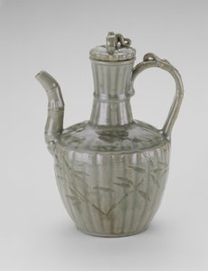 Ewer with Bamboo-shaped Spout, Fluting, and Leaves