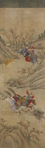 Hunting Scene (3 riders and 2 boars)