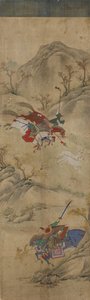 Hunting Scene (3 riders with rabbit and mythical animals)