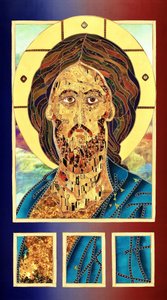 Golden Jesus Icon by Kostyantin Malginov