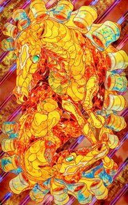 Golden Mosaic Horses