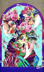 Vibrant Floral Macaws