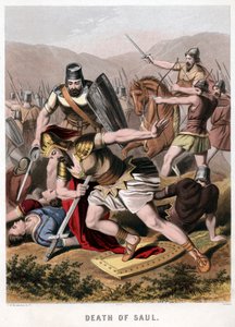 Death of Saul and His Armour Bearer in Battle with the Philistines, 1870 by Kronheim and Co