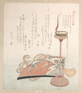 Candle-Stand and Fan by Kubo Shunman