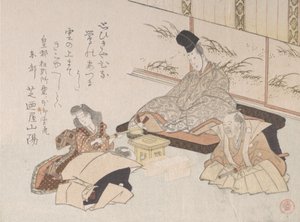 Nobleman Receiving a Kyoka Humorous Poem by Kubo Shunman
